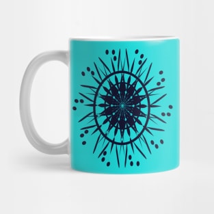 Flower of life dark blue mandala design Mug